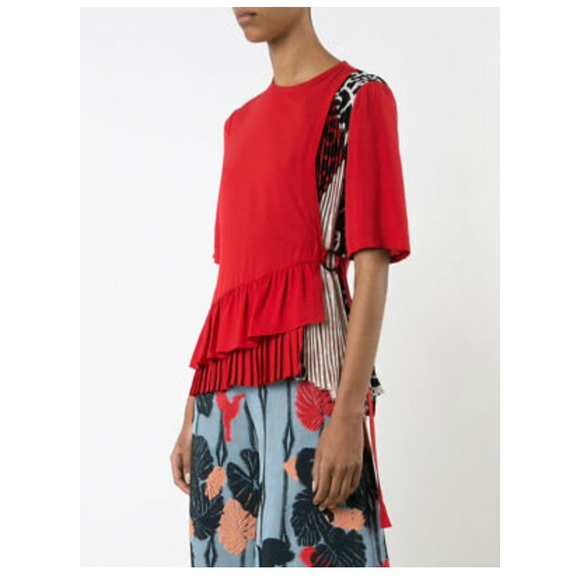 Yigal Azrouël Silk Pleated Peplum Top - Picture 4 of 7